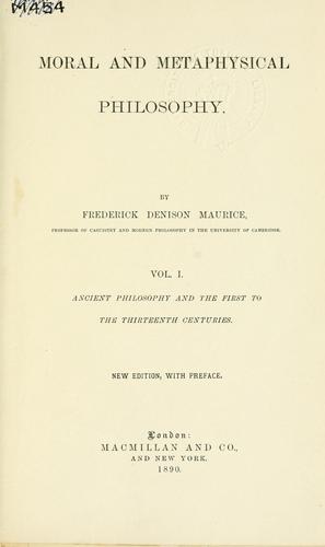 Moral and metaphysical philosophy