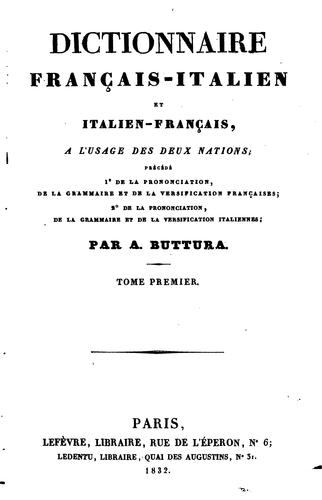 Dictionnaire français-italien et italien-français by Antonio Buttera cover