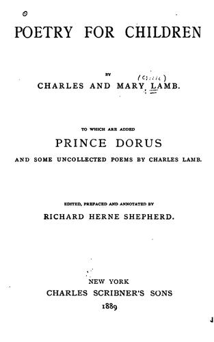 Poetry for children, entirely original