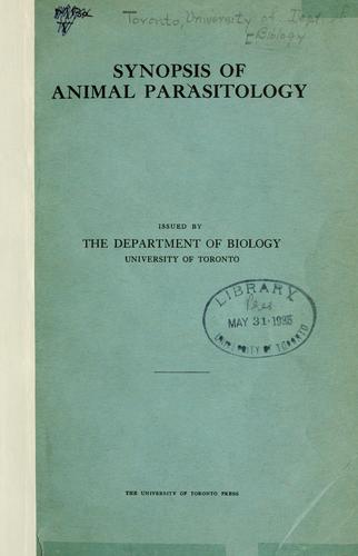 Synopsis of animal parasitology by  cover