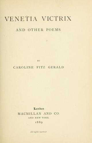 Venetia victrix and other poems