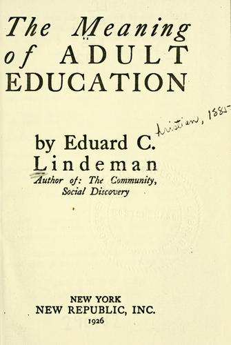 The meaning of adult education