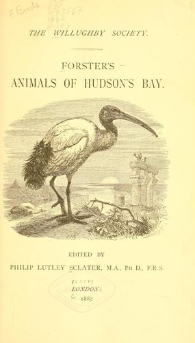 Forster's animals of Hudson's Bay by Johann Reinhold Forster cover