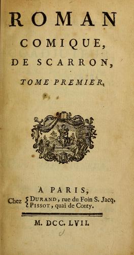 Roman comique, de Scarron .. by Scarron Monsieur cover