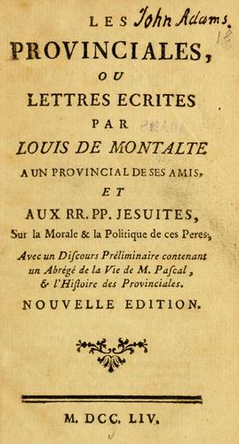 Les provinciales by Blaise Pascal cover