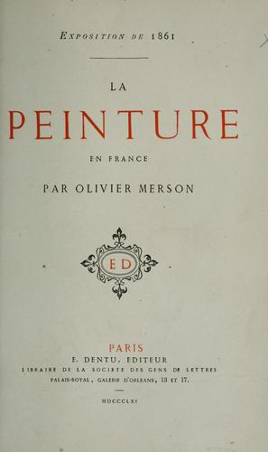La peinture en France by Olivier Merson cover