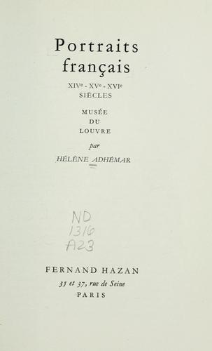 Portraits français by Hélène Adhémar cover