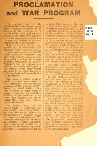 Proclamation and war program
