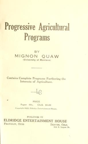 Progressive agricultural programs