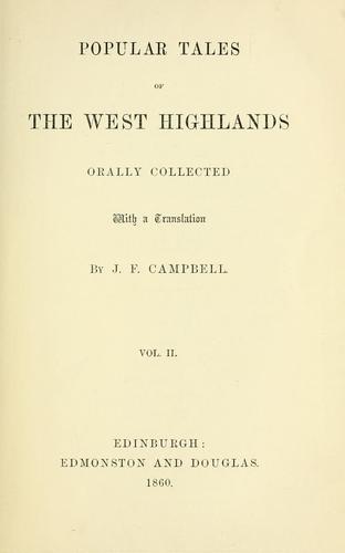 Popular tales of the west Highlands