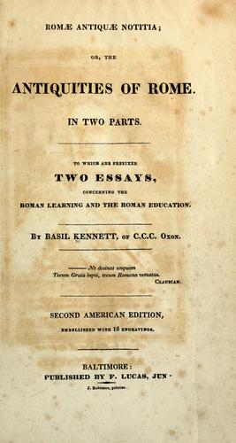 Romae antiquae notitia