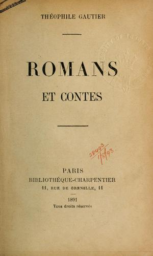 Romans et contes by Théophile Gautier cover