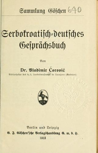 Serbokroatisch-deutsches gesprächsbuch by Vladimir orovi cover