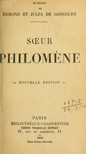 Soeur Philomène by Edmond de Goncourt cover