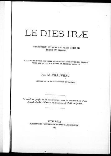 Le dies irae by Pierre-Joseph-Olivier Chauveau cover