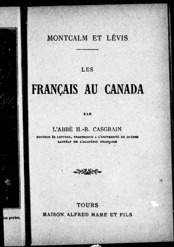 Montcalm et Lévis by H. R. Casgrain cover