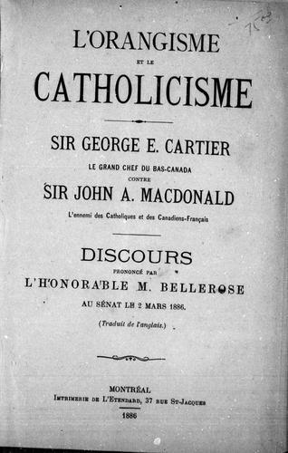 L' orangisme et le catholicisme by Joseph H. Bellerose cover