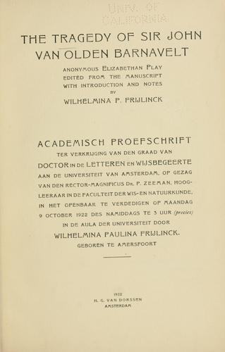 Tragedy of Sir John van Olden Barnavelt
