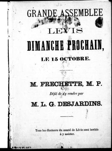 Grande assemblée à Lévis dimanche prochain, le 15 octobre