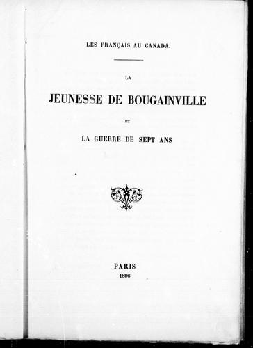 La jeunesse de Bougainville et la Guerre de sept ans by René de Kerallain cover