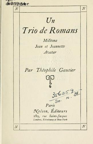 Un trio de romans by Théophile Gautier cover