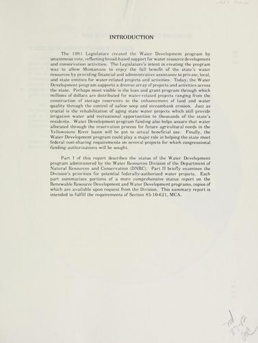 Water development program