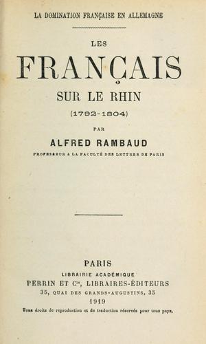 La domination française en allemagne by Alfred Rambaud cover