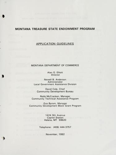 Montana Treasure State Endowment Program