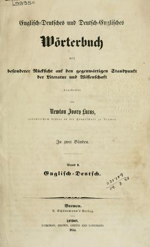 Englisch-deutsches und deutsch-englisches Wörterbuch by Newton Ivory Lucas cover