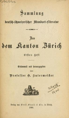 Sammlung deutsch-schweizerischer Mundart-Literatur by Otto Sutermeister cover