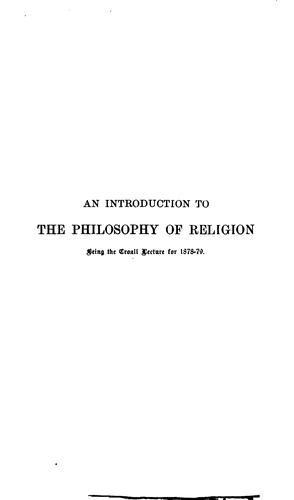 An introduction to the philosophy of religion
