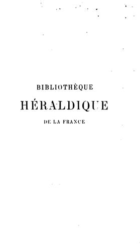 Bibliothèque héraldique de la France by Joannis Guigard cover