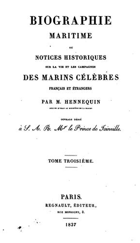 Biographie maritime by Joseph François Gabriel Hennequin cover