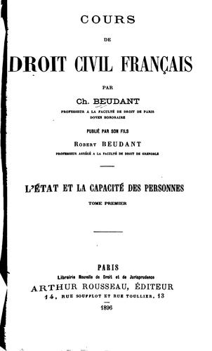 Cours de droit civil français by Charles Beudant cover