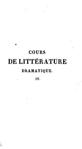 Cours de littérature dramatique by Julien Louis Geoffroy cover