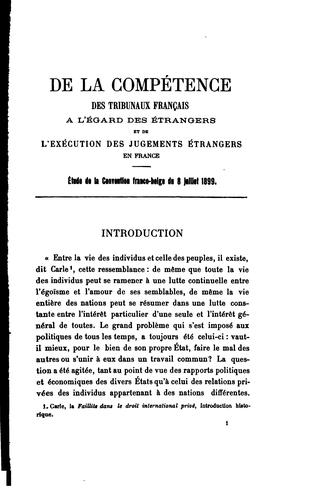 De la compétence des tribunaux français à l'égard des étrangers et de l'exécution des jugements étrangers en France by Maurice Bernard cover