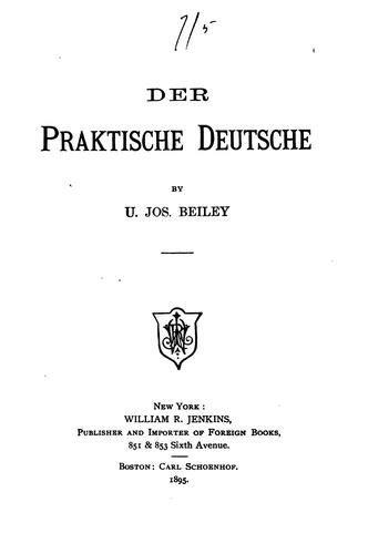 Der praktische deutsche by U. Jos Beiley cover