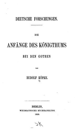 Deutsche forschungen by Rudolf Köpke cover