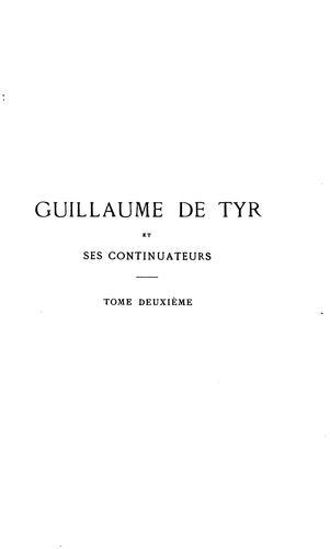 Guillaume de Tyr et ses continuateurs
