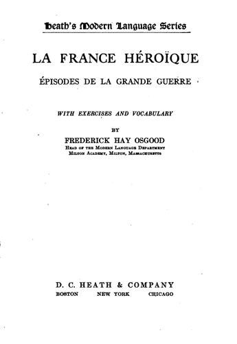 La France héroïque by Frederick Hay Osgood cover
