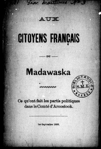 Aux citoyens français du Madawaska by  cover