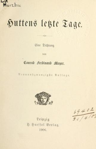 Huttens letzte Tage