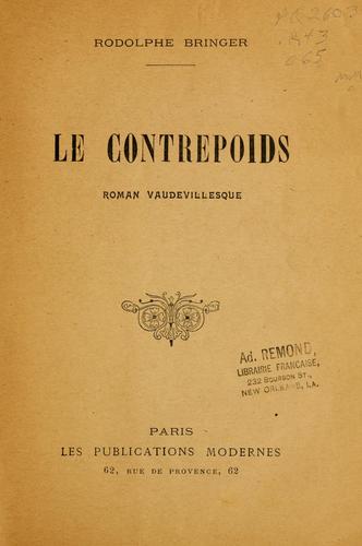 Le contrepoids by Rodolphe Bringer cover