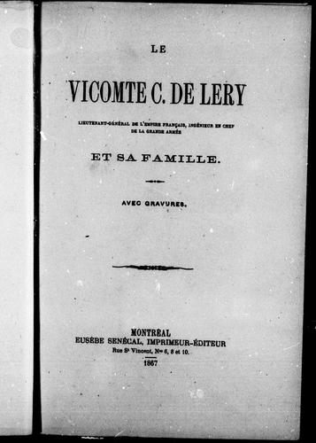 Le vicomte C. de Léry by François Daniel cover