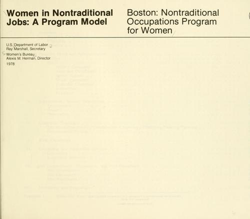 Women in nontraditional jobs, a program model