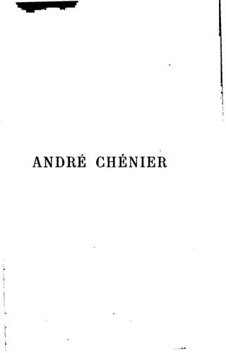 André Chénier (les grands écrivains français) by Émile Faguet cover