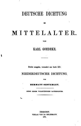 Deutsche Dichtung im Mittelalter by Karl Goedeke cover