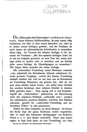 Deutsche und aufserdeutsche Philosophie der letzten Jahrzehnte: Dargestellt .. by Julius Baumann cover