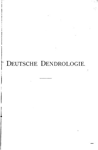 Deutsche Dendrologie by Wilhelm Lauche cover