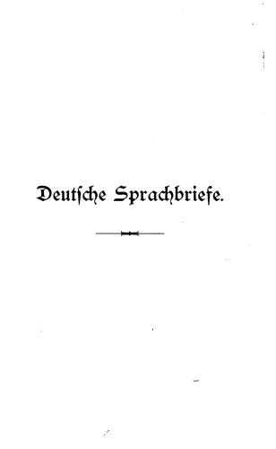 Deutsche Sprachbriefe by Daniel Sanders cover